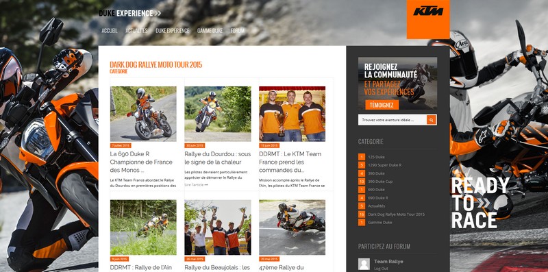 éditorial du blog ktm "duke experience" ddrmt2015